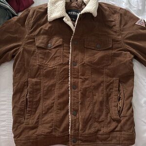 Guess Brown Lightweight Corduroy Shirt Jacket